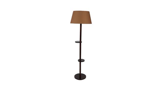 Mango Wood Floor Lamp With Brown Cotton Lamp SHS-148 (Brown) by Urban Ladder - Front View Design 1 - 727008