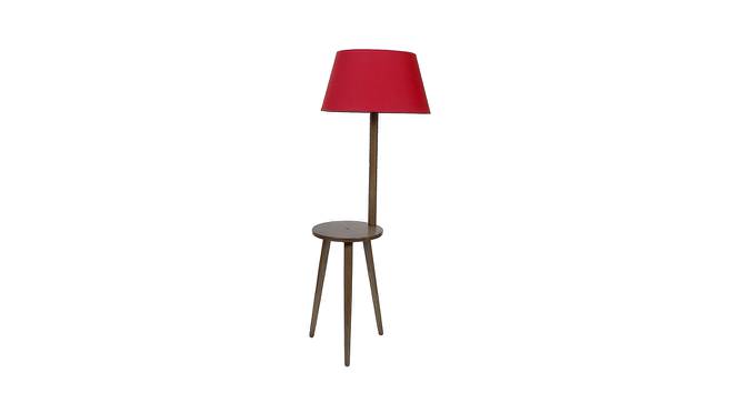 Mango Wood Floor Lamp With Red Cotton Shade SHS-18 (Brown) by Urban Ladder - Front View Design 1 - 727113