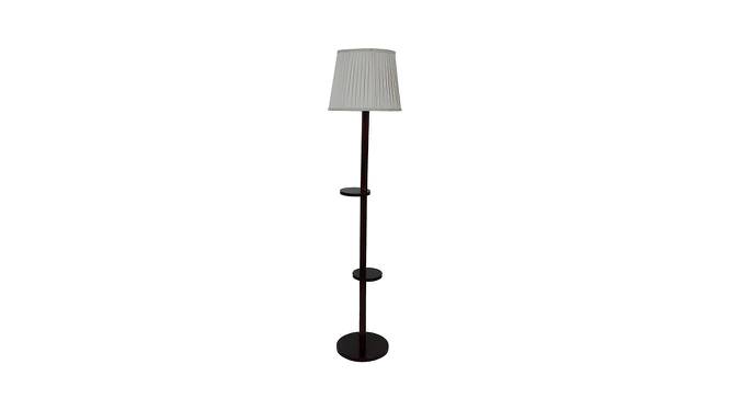 Mango Wood Floor Lamp With Off White Pleated Polysatin Shade SHS-49 (Brown) by Urban Ladder - Front View Design 1 - 727120