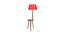 Mango Wood Floor Lamp With Red Cotton Shade SHS-18 (Brown) by Urban Ladder - Design 1 Side View - 727137