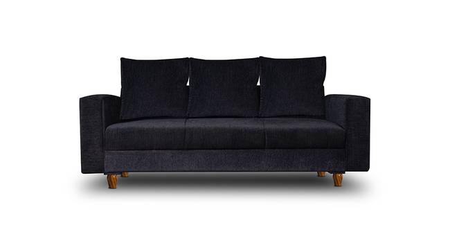 Rio Milan Fabric Sofa (Black) (Black, 3-seater Custom Set - Sofas, None Standard Set - Sofas, Fabric Sofa Material, Regular Sofa Size, Regular Sofa Type)