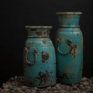 Ceramic Pots Design Wooden Blue Reclaimed Wood Planter