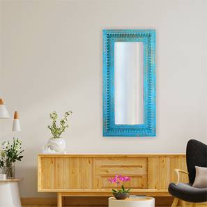 Greos Blue Solid Wood Rectangular Wall Mirror-image-4
