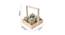 Square-Shaped Wooden Basket with 4 Glass Jars (Brown & Blue) by Urban Ladder - Design 1 Dimension - 728626