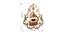 Gramophone Motif Marble Key Holder with Kundan work - 4hooks (Multicoloured) by Urban Ladder - Design 1 Dimension - 728836