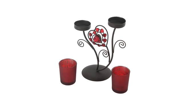 Love Fetched Frosted Glass Candle Holder (Red) by Urban Ladder - Ground View Design 1 - 729108