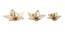 Set Of 3 Leaf Design Metal Diyas (Gold) by Urban Ladder - Ground View Design 1 - 729117