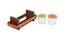 Wooden Tray with Two Big Glass Jar (Multicoloured) by Urban Ladder - Ground View Design 1 - 729135