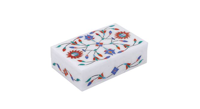 Rhino White Stone Storage Box (Multicoloured) by Urban Ladder - Design 1 Side View - 729157