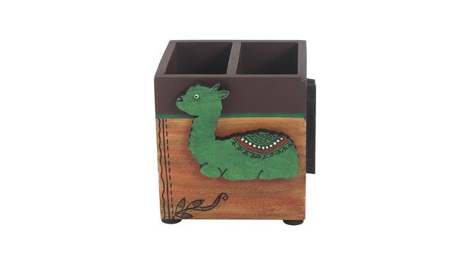 Handcrafted Wooden Cutlery Holder (Brown) by Urban Ladder - Design 1 Side View - 729176