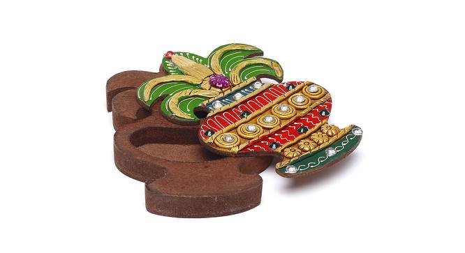 Kalesh Design Wood and Clay Jewelry Box (Multicoloured) by Urban Ladder - Design 1 Side View - 729177