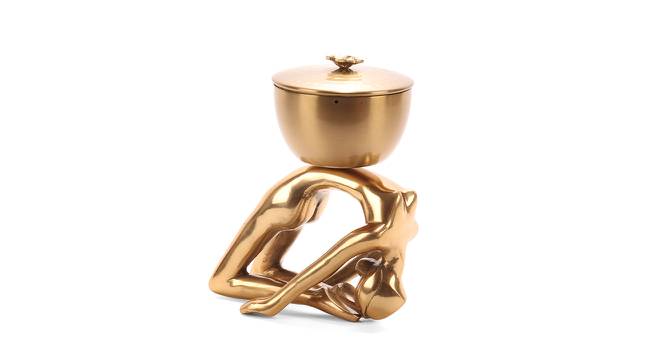 Yoga Pose Figurine with a Brass Bowl (Golden) by Urban Ladder - Design 1 Side View - 729259