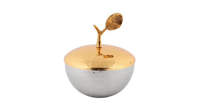 Bowl with a Golden Finish Lid (Silver & Golden) by Urban Ladder - Design 1 Side View - 729260