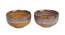 Handpainted Ceramic Bowl Set of 2 in Mustard (Brown) by Urban Ladder - Design 1 Side View - 729261