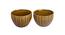 Set of 2 Mustard Striped Ceramic Bowls (Mustard) by Urban Ladder - Design 1 Side View - 729264