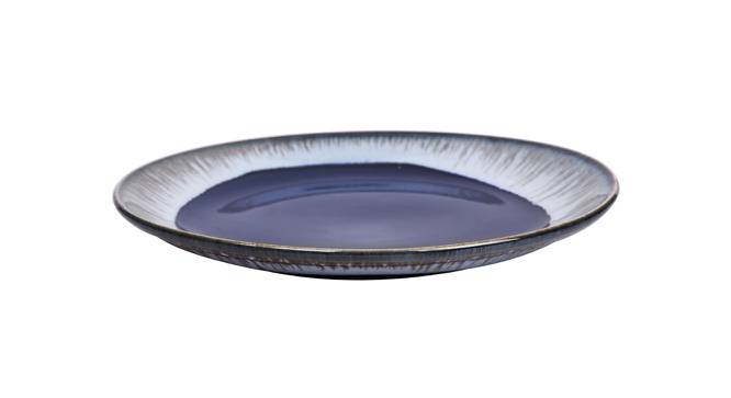 Grey Blue Ceramic Plates Set of Two (Blue & Grey) by Urban Ladder - Design 1 Side View - 729274