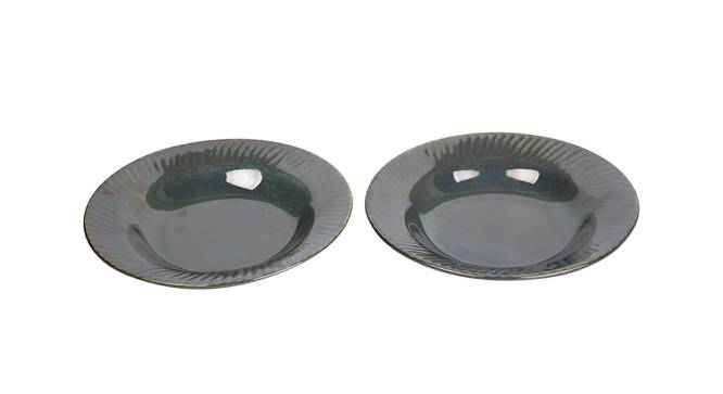 Subtle Olive Green Platter Set of 2 (Olive) by Urban Ladder - Design 1 Side View - 729278