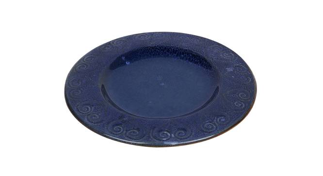 Flat Navy Blue Platter (Blue) by Urban Ladder - Design 1 Side View - 729281