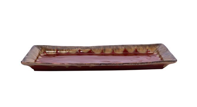Rectangular Red Snacks Platter (Red) by Urban Ladder - Design 1 Side View - 729284