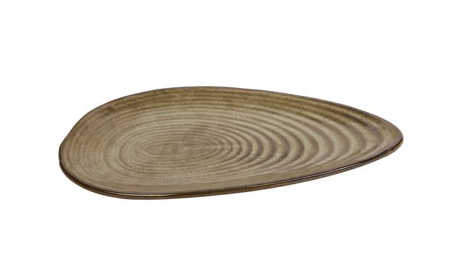 Olive Green Oval Platter (Olive) by Urban Ladder - Design 1 Side View - 729286