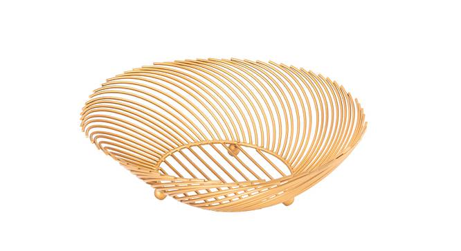 Handcrafted Metallic Fruit Basket (Gold) by Urban Ladder - Design 1 Side View - 729304
