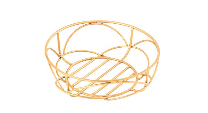 Gold Finish Handcrafted Metal Fruit Basket (Gold) by Urban Ladder - Design 1 Side View - 729305