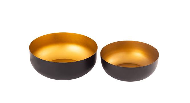 Set of 2 Dual Tone Metallic Bowls (Black) by Urban Ladder - Design 1 Side View - 729307