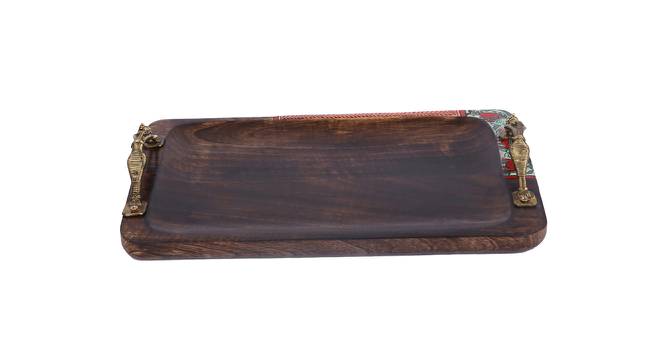 Rectangular Wooden Tray with Designer Handles (Brown) by Urban Ladder - Design 1 Side View - 729322