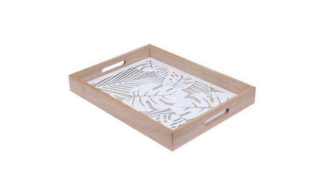 Patrick Printed Wooden Tray (Beige & White) by Urban Ladder - Design 1 Side View - 729323