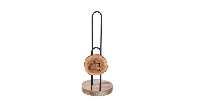 Wooden Tissue Roll Holder with Metal Dispenser (Brown) by Urban Ladder - Design 1 Side View - 729329