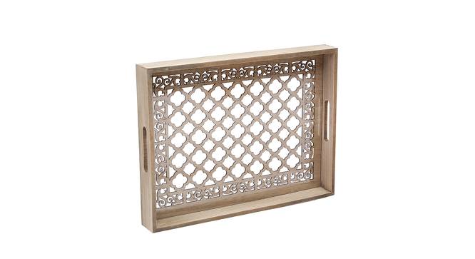 Beige Cutwork Wooden Tray (Beige) by Urban Ladder - Design 1 Side View - 729330