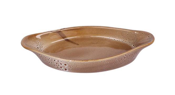 Pie Ceramic Platter set of 2 (Mustard) by Urban Ladder - Design 1 Side View - 729347