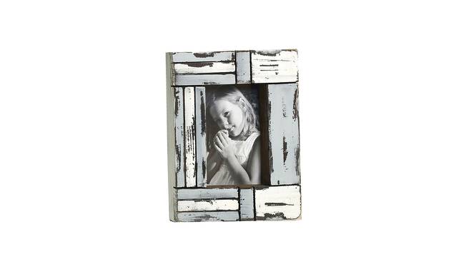 Creative and Elegant Wooden Frame (Sky Blue & White) by Urban Ladder - Design 1 Side View - 729359