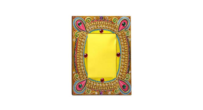 Beautiful wooden photo frame with delicate clay work (Multicolored) by Urban Ladder - Design 1 Side View - 729361