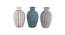 Set of 3 Rustic Finish Ceramic Vases (Multicoloured) by Urban Ladder - Design 1 Side View - 729370