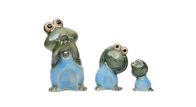OMG! Expression Jumpsuit Ceramic Frogs Set (Green & Blue) by Urban Ladder - Design 1 Side View - 729378