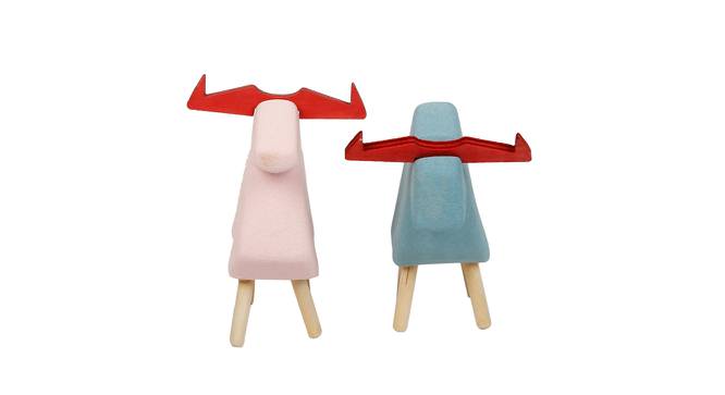 Colourful Polyraisin and Wood Cow pair showpiece (Multicolored) by Urban Ladder - Design 1 Side View - 729379