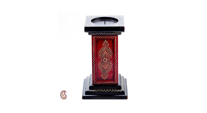 Black And Red Hand Painted Candle Holder (Multicoloured) by Urban Ladder - Design 1 Side View - 729383