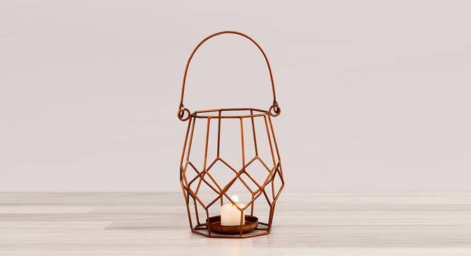 Rose Gold Iron Wire Candle Holder (Gold) by Urban Ladder - Design 1 Side View - 729393