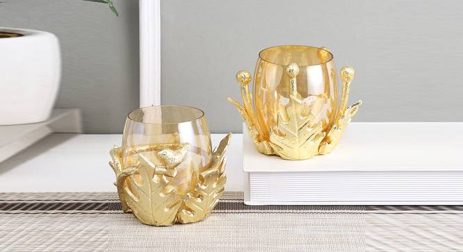 Grandiloquent Candle Holder Set Of 2 (Gold) by Urban Ladder - Design 1 Side View - 729404