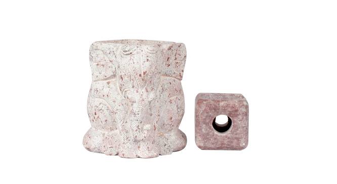 Elephant Shaped Carved Stone Candle Stand (Brown) by Urban Ladder - Design 1 Side View - 729408