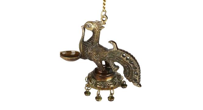 Parrot Hanging Oil Lamp With Bells (Brown) by Urban Ladder - Design 1 Side View - 729412