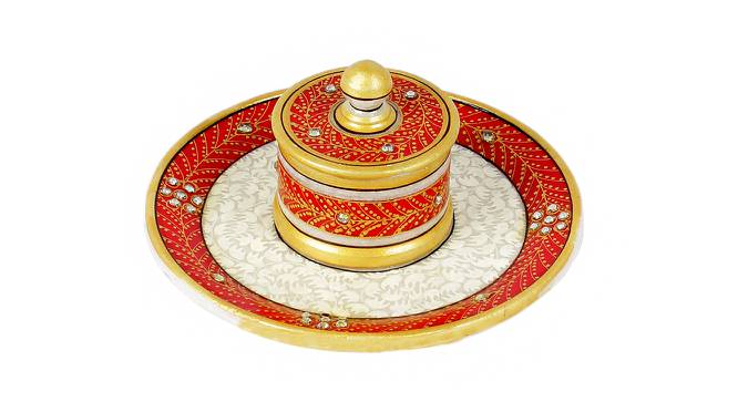 Teresa and Earthen Serving Tray (Brown) by Urban Ladder - Design 1 Side View - 729423