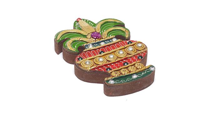 Kalesh Design Wood and Clay Jewelry Box (Multicoloured) by Urban Ladder - Front View Design 1 - 729433
