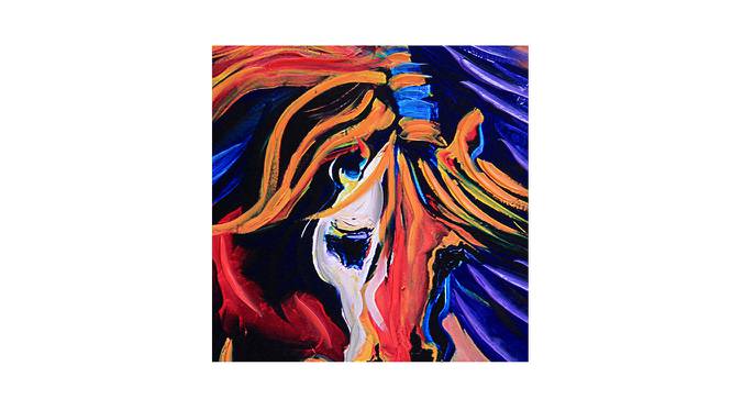 Multicolor Deep Shades Horse Canvas Painting (Multicoloured) by Urban Ladder - Design 1 Side View - 729442