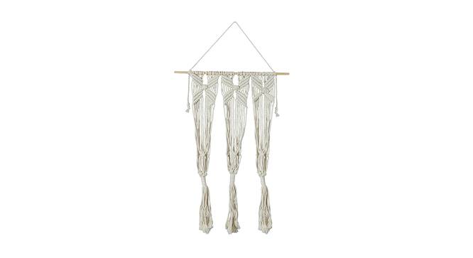 Hand Knotted Cotton Hanging for 3 Planters (White) by Urban Ladder - Design 1 Side View - 729466