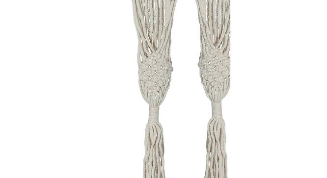 Hand Knotted Cotton Hanging for 2 Planters (White) by Urban Ladder - Design 1 Side View - 729467
