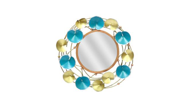 Round Mirror With Golden And Green Leaf Border (Gold) by Urban Ladder - Design 1 Side View - 729482