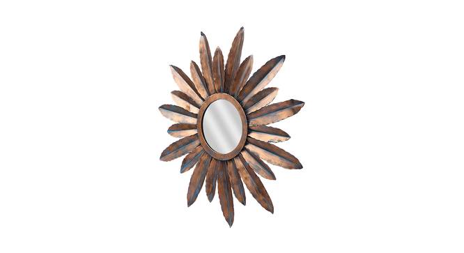 Majestic Round Mirror With Golden Petals (Gold) by Urban Ladder - Design 1 Side View - 729483