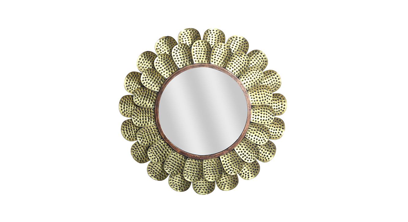 Majestic Gold Metal Round Wall Mirror Urban Ladder